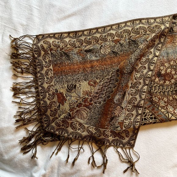Pashmna Accessories - Genuine Never Worn Pashmna Sparkly Brown/Rust/Tan Tones